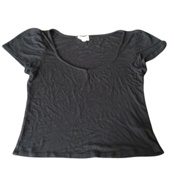 By Project Social T Tops - PST LOS ANGELES RIBBED BLACK TOP